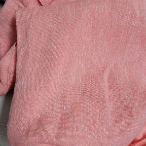 Talbots Linen Popover Shirtdress Oyster Stripe. - Picture 12 of 13